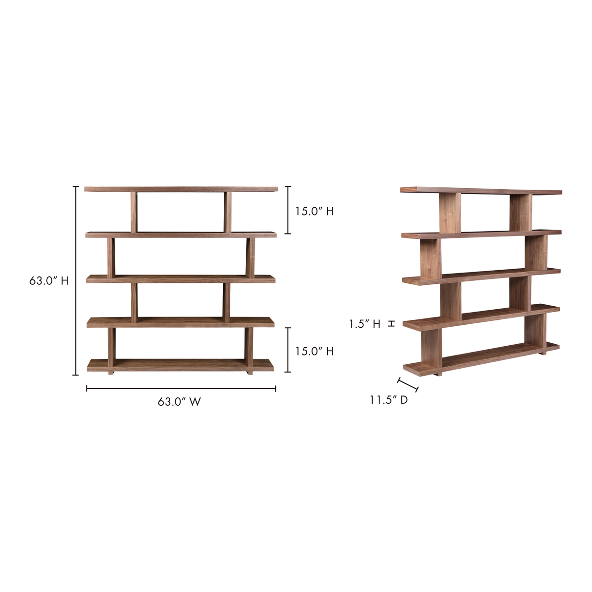 Miri Brown Large Shelf by Moe's Home at Eve Furniture