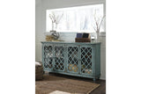 Mirimyn Antique Teal Accent Cabinet by Ashley at Eve Furniture