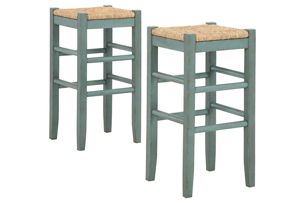 Mirimyn Teal Bar Height Barstool, Set of 2 by Ashley at Eve Furniture