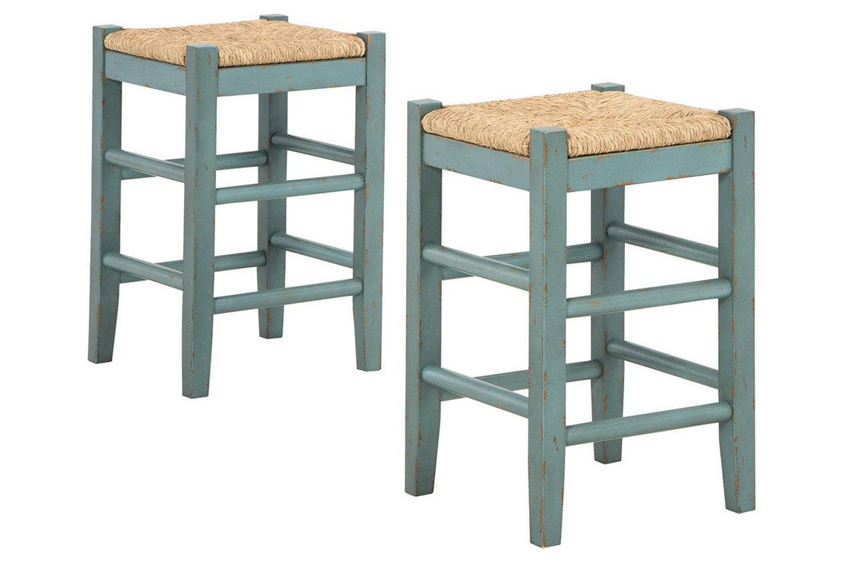 Mirimyn Teal Counter Height Barstool, Set of 2 by Ashley at Eve Furniture