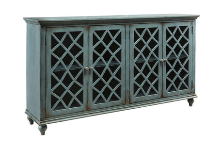 Mirimyn Antique Teal Accent Cabinet by Ashley at Eve Furniture
