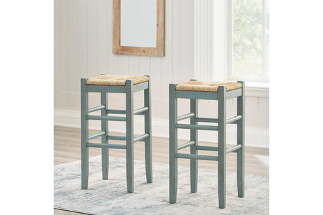 Mirimyn Teal Bar Height Barstool, Set of 2 by Ashley at Eve Furniture