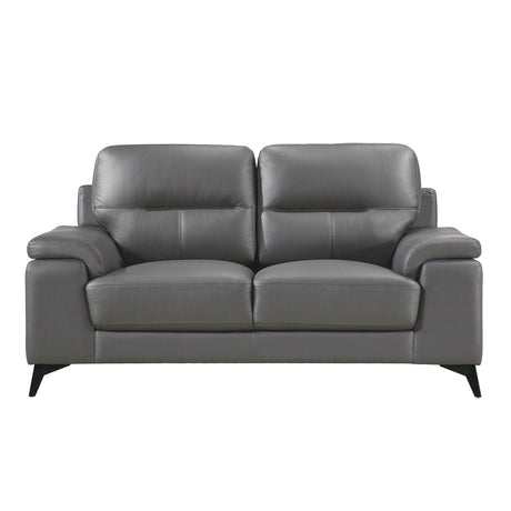 Mischa Dark Gray Top-Grain Leather Living Room Set by Homelegance at Eve Furniture