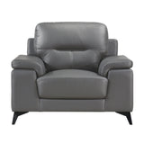 Mischa Dark Gray Top-Grain Leather Living Room Set by Homelegance at Eve Furniture