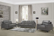 Mischa Dark Gray Top-Grain Leather Living Room Set by Homelegance at Eve Furniture