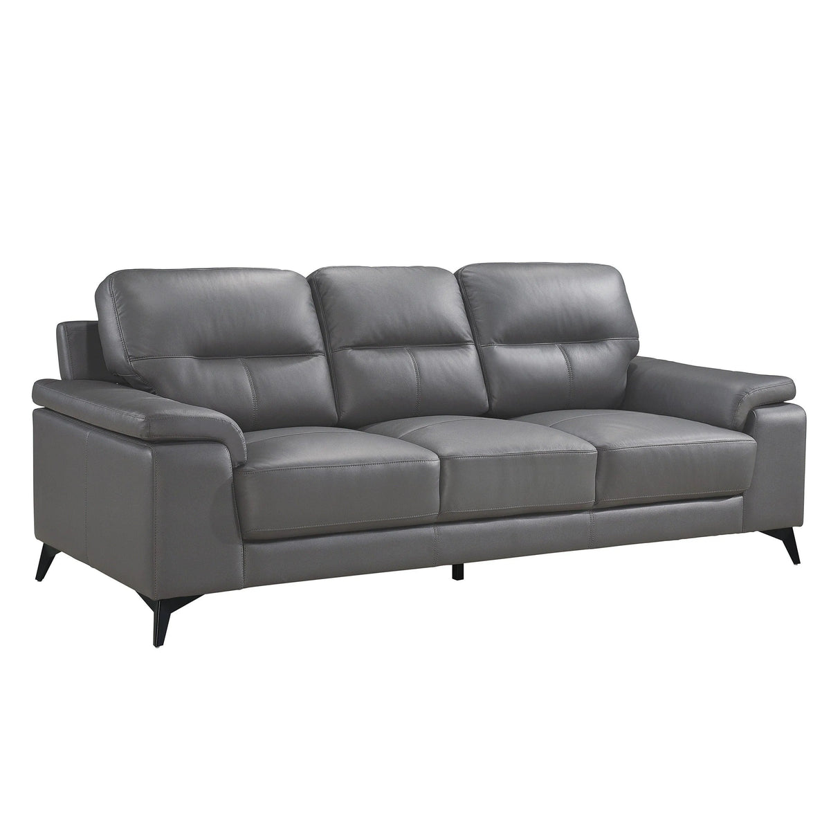 Mischa Dark Gray Top-Grain Leather Sofa by Homelegance at Eve Furniture
