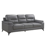 Mischa Dark Gray Top-Grain Leather Sofa by Homelegance at Eve Furniture