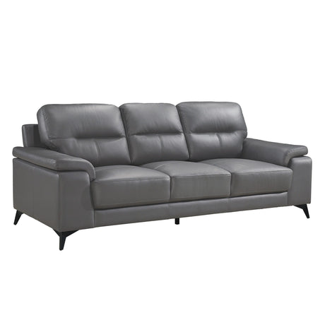 Mischa Dark Gray Top-Grain Leather Sofa by Homelegance at Eve Furniture
