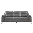 Mischa Dark Gray Top-Grain Leather Sofa by Homelegance at Eve Furniture