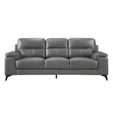 Mischa Dark Gray Top-Grain Leather Sofa by Homelegance at Eve Furniture