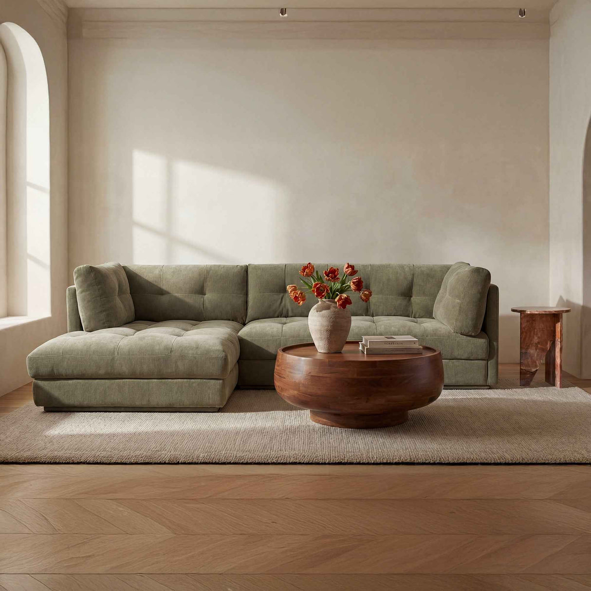 Mischa Sage Green Left Sectional by Moe's Home at Eve Furniture