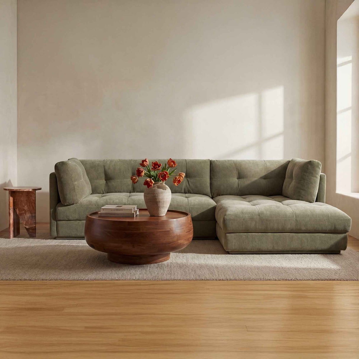 Mischa Sage Green Right Sectional by Moe's Home at Eve Furniture