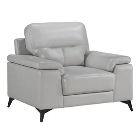Mischa Silver Grain Top Grain Leather Chair by Homelegance at Eve Furniture