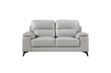 Mischa Silver Grain Top Grain Leather Living Room Set by Homelegance at Eve Furniture