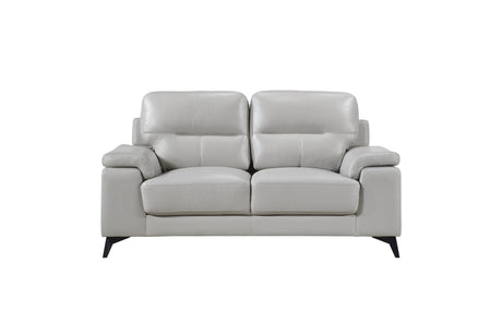 Mischa Silver Grain Top Grain Leather Living Room Set by Homelegance at Eve Furniture