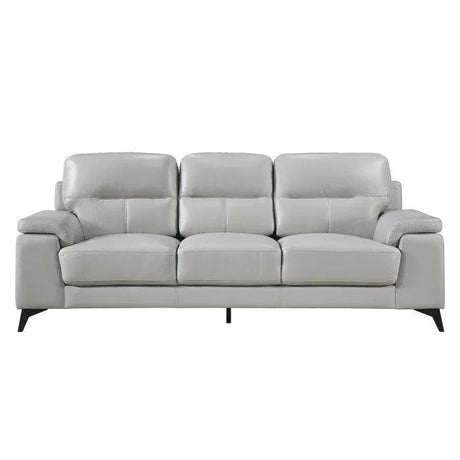 Mischa Silver Grain Top Grain Leather Sofa by Homelegance at Eve Furniture