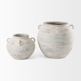 Misha 25.2L x 25.2W x 22.4H Cream Ceramic Floor Vase by Mercana at Eve Furniture