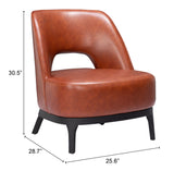 Mistley Brown Accent Chair by Zuomod at Eve Furniture