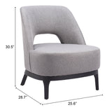 Mistley Gray Accent Chair by Zuomod at Eve Furniture