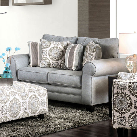 Misty Blue Gray Sofa & Loveseat by Furniture of America at Eve Furniture