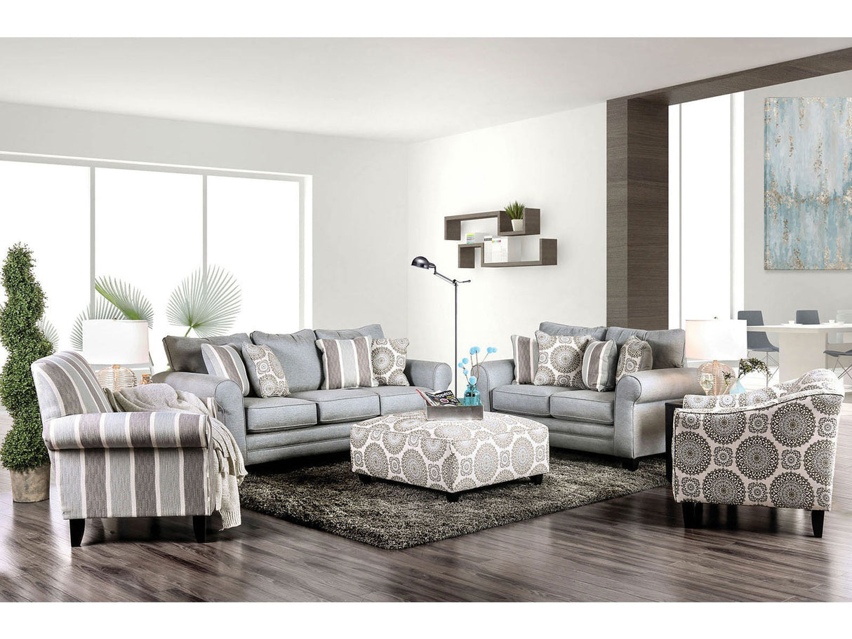 Misty Blue Gray Sofa & Loveseat by Furniture of America at Eve Furniture