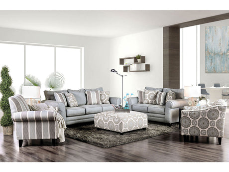 Misty Blue Gray Sofa & Loveseat by Furniture of America at Eve Furniture