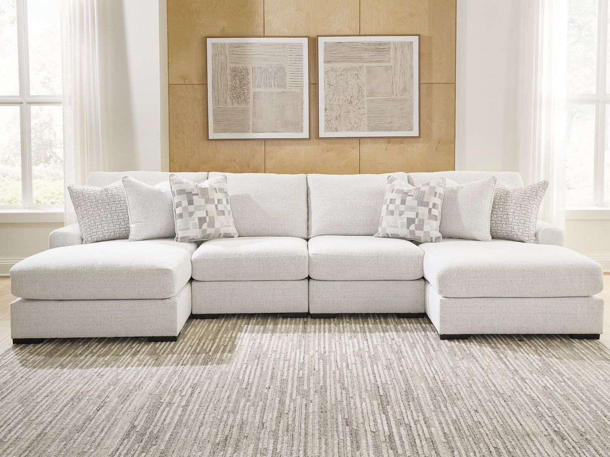 Misty-Lakes Chalk 4-Piece Double Chaise Sectional by Ashley at Eve Furniture