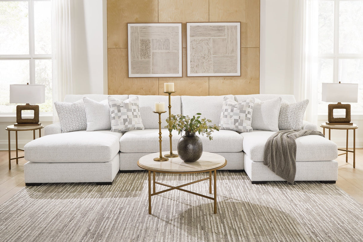 Misty-Lakes Chalk 4-Piece Double Chaise Sectional by Ashley at Eve Furniture