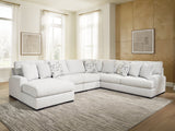 Misty-Lakes Chalk 5-Piece Sectional with LAF Chaise by Ashley at Eve Furniture