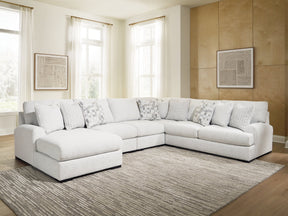 Misty-Lakes Chalk 5-Piece Sectional with LAF Chaise by Ashley at Eve Furniture