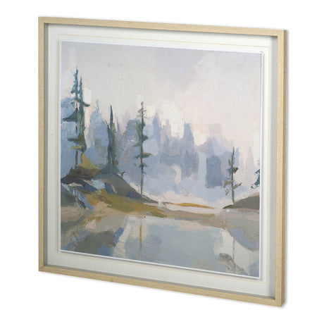 Misty Moraine by Julie Devine a Hand Embellished Textured Framed Art Print Matted under Glass by Mercana at Eve Furniture