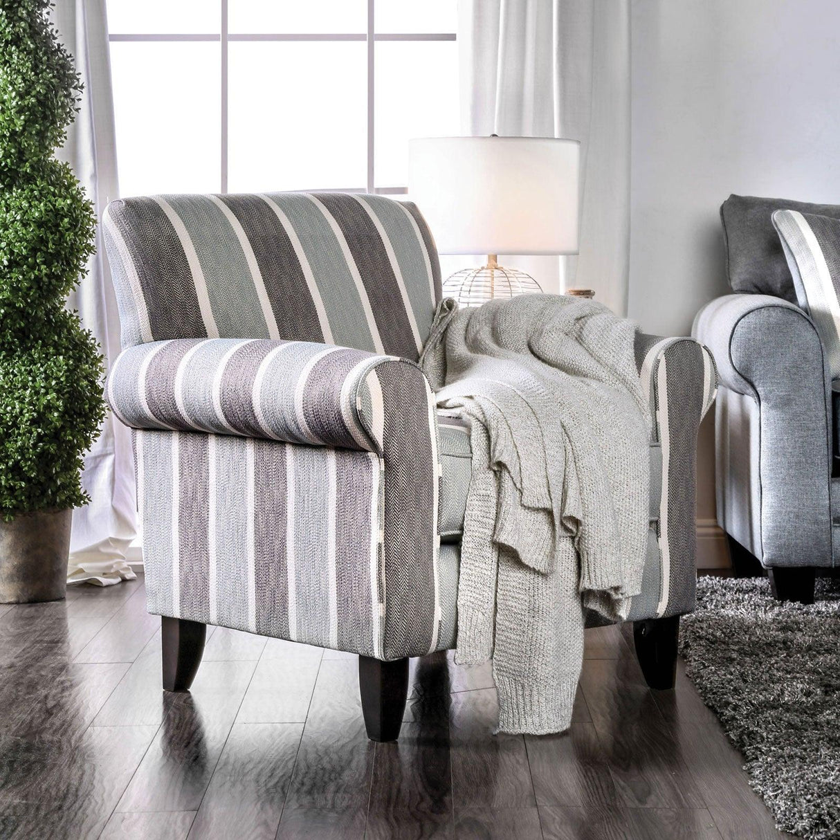 Misty Pattern Stripe Chair by Furniture of America at Eve Furniture