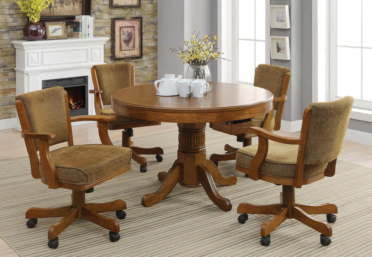 Mitchell 5-Piece Game Table Set Amber/Brown