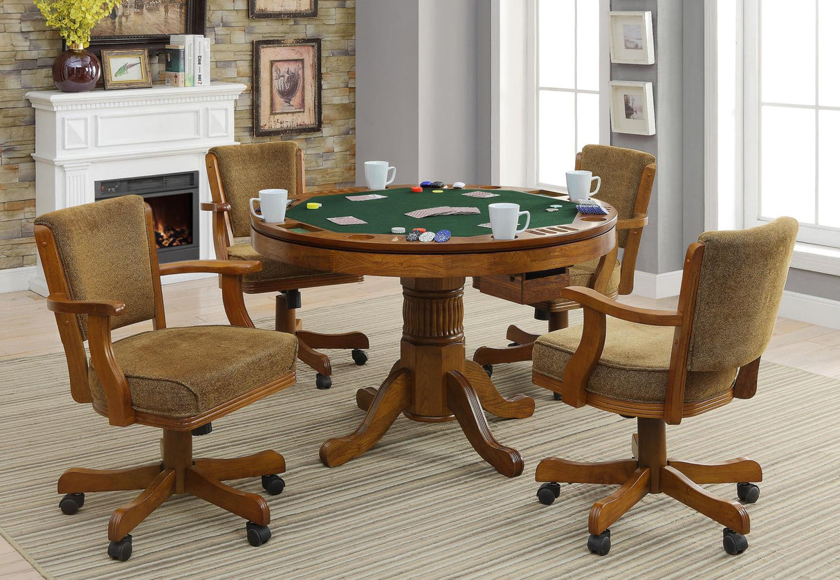 Mitchell 5-Piece Game Table Set Amber/Brown