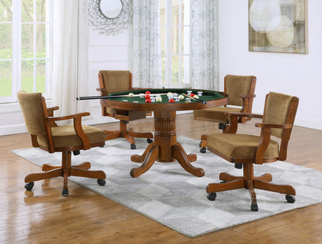 Mitchell 5-Piece Game Table Set Amber/Brown