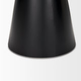 Mitchell Black Metal Pedetal Base with Brown Wood Top Side Table by Mercana at Eve Furniture