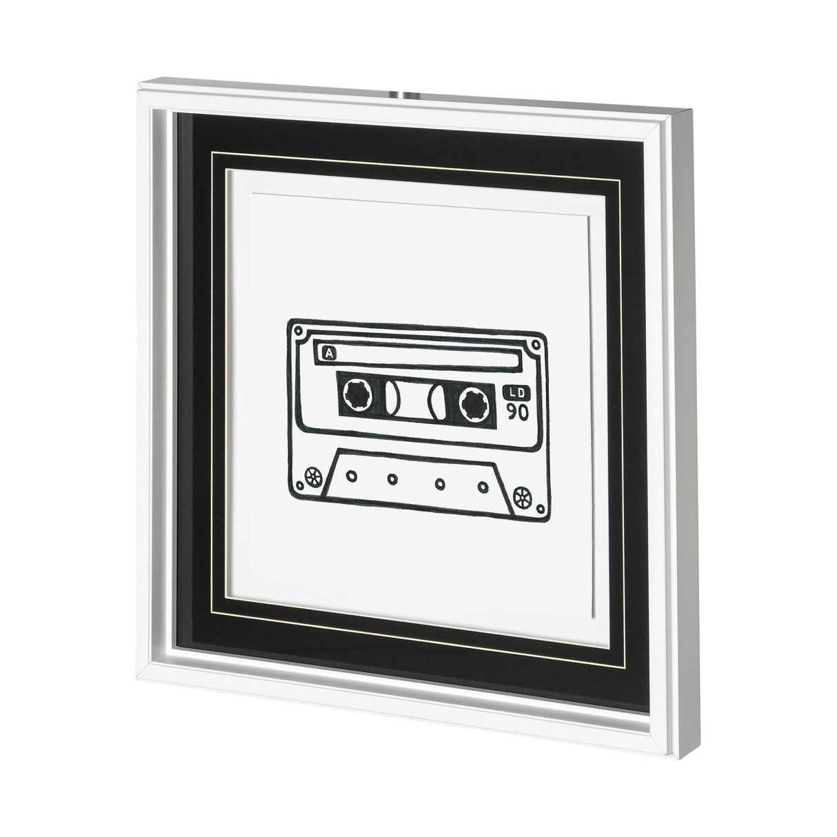 Mix Tape by Lawyer a Hand Embellished Textured Framed Art Print Matted under Glass by Mercana at Eve Furniture