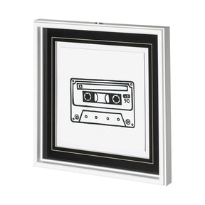 Mix Tape by Lawyer a Hand Embellished Textured Framed Art Print Matted under Glass by Mercana at Eve Furniture