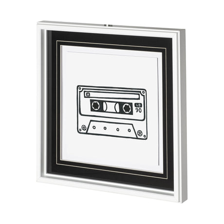 Mix Tape by Lawyer a Hand Embellished Textured Framed Art Print Matted under Glass by Mercana at Eve Furniture