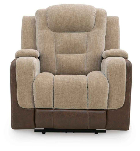Mixed Motion Brownstone Power Recliner by Ashley at Eve Furniture