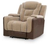 Mixed Motion Brownstone Power Recliner by Ashley at Eve Furniture