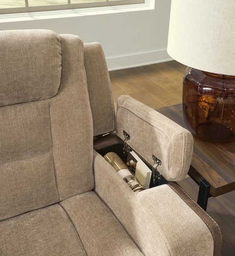 Mixed Motion Brownstone Power Reclining Living Room Set by Ashley at Eve Furniture