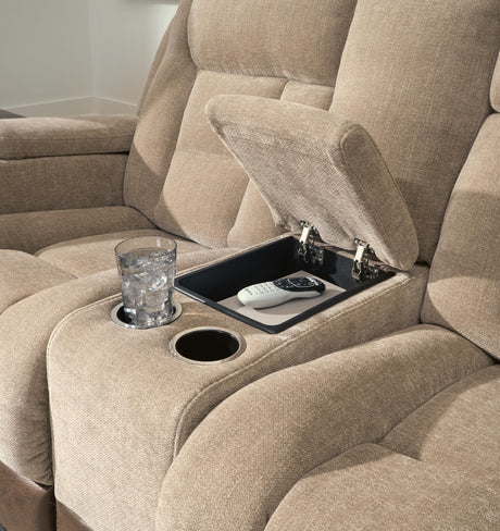 Mixed Motion Brownstone Power Reclining Living Room Set by Ashley at Eve Furniture