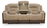 Mixed Motion Brownstone Power Reclining Sofa by Ashley at Eve Furniture