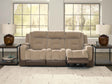 Mixed Motion Brownstone Power Reclining Sofa by Ashley at Eve Furniture