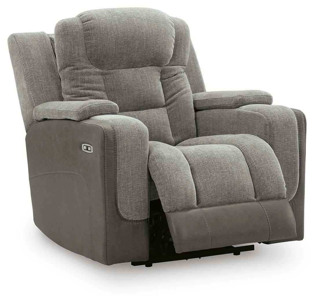 Mixed Motion Shadow Power Recliner by Ashley at Eve Furniture