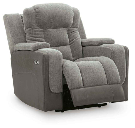 Mixed Motion Shadow Power Recliner by Ashley at Eve Furniture