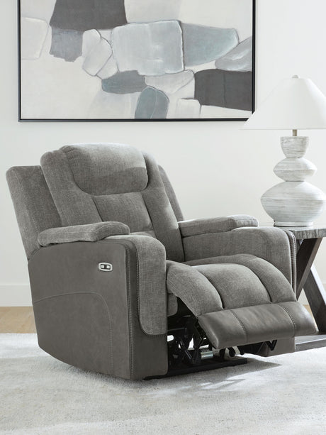 Mixed Motion Shadow Power Recliner by Ashley at Eve Furniture