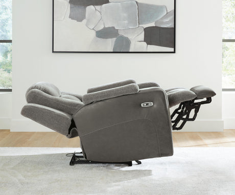 Mixed Motion Shadow Power Recliner by Ashley at Eve Furniture