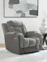Mixed Motion Shadow Power Recliner by Ashley at Eve Furniture